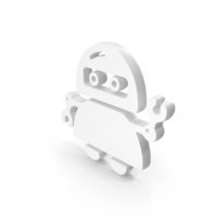White Small Female Robot Icon PNG & PSD Images
