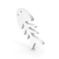 Small Fish Bone Skeleton Icon White PNG & PSD Images