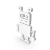 White Small Male Robot Icon PNG & PSD Images