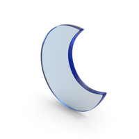 Blue Glass Crescent Moon Icon PNG & PSD Images