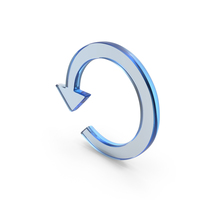 Blue Glass Rotating Circular Arrow PNG & PSD Images