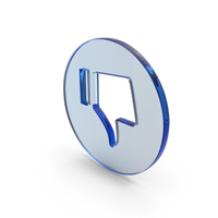 Blue Glass Round Thumbs Down Symbol PNG & PSD Images