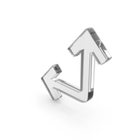 Arrow Showing Left And Up Direction Glass PNG & PSD Images