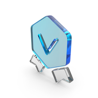 Badge V Letter Shape Glass PNG & PSD Images
