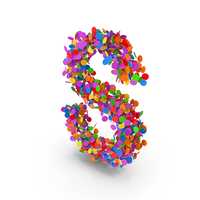 Festive Confetti Letter S PNG & PSD Images