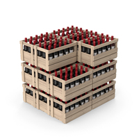 Stack Of Wooden Crates And Wine Bottles PNG & PSD Images