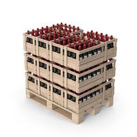 Wine Crates And Bottles On Pallet PNG & PSD Images
