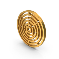 Circle Labyrinth Maze Icon Gold PNG & PSD Images
