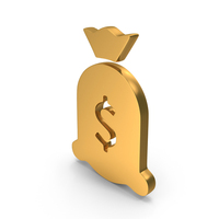 Doller Bag Icon Gold PNG & PSD Images