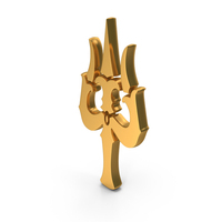 Hindu Trishula  Icon Gold PNG & PSD Images