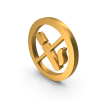 No Smoking Area Icon Gold PNG & PSD Images