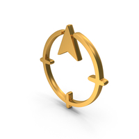 North Computer Cardinal Direction Icon Gold PNG & PSD Images