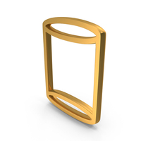 Out Line Cylinder Icon Gold PNG & PSD Images