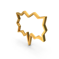 Speech Balloon Callout Icon Gold PNG & PSD Images