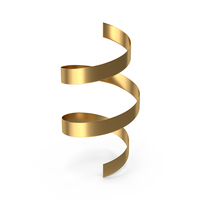 Gold Curly Ribbon PNG & PSD Images