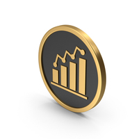Gold Icon Graph Chart PNG & PSD Images