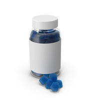 Gummy Supplement Bottle Blue PNG & PSD Images