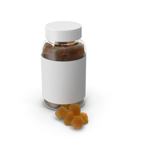 Gummy Supplement Bottle Orange PNG & PSD Images