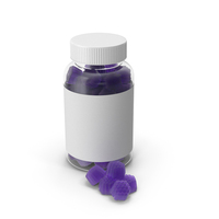 Gummy Supplement Bottle Purple PNG & PSD Images