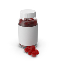 Gummy Supplement Bottle Red PNG & PSD Images