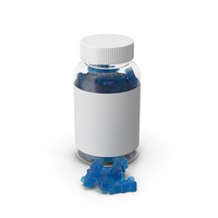 Gummy Supplement Bottle  Blue PNG & PSD Images
