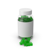 Gummy Supplement Bottle Green PNG & PSD Images