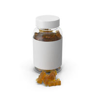 Gummy Supplement Bottle Orange PNG & PSD Images