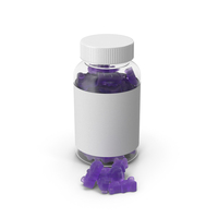 Gummy Supplement Bottle Purple PNG & PSD Images