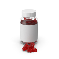 Gummy Supplement Bottle Red PNG & PSD Images