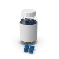 Gummy Supplement Bottle  Blue PNG & PSD Images