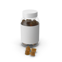 Gummy Supplement Bottle Orange PNG & PSD Images