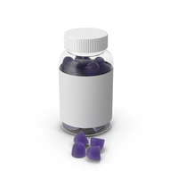 Gummy Supplement Bottle Purple PNG & PSD Images