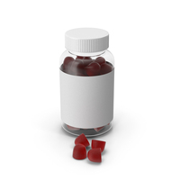 Gummy Supplement Bottle  Red PNG & PSD Images
