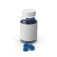 Gummy Supplement Bottle Blue PNG & PSD Images