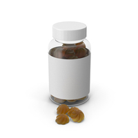 Gummy Supplement Bottle Orange PNG & PSD Images