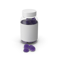 Gummy Supplement Bottle Purple PNG & PSD Images