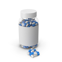 Pill Supplement Bottle Blue Pills PNG & PSD Images