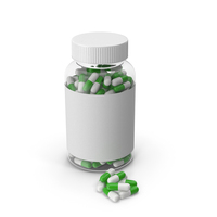 Pill Supplement Bottle Green Pills PNG & PSD Images
