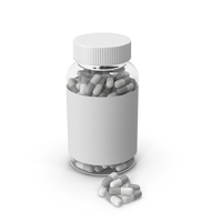 Pill Supplement Bottle Grey Pills PNG & PSD Images