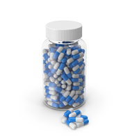 Pill Supplement Bottle No label Blue Pills PNG & PSD Images