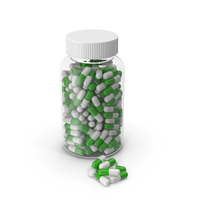 Pill Supplement Bottle No label Green Pills PNG & PSD Images