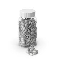 Pill Supplement Bottle No label Grey Pills PNG & PSD Images