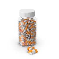 Pill Supplement Bottle No label Orange Pills PNG & PSD Images
