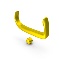 Letter Farsi Arabic B Metallic Yellow PNG & PSD Images
