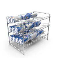 Wide Can Organizer Chrome With Beer Cans PNG & PSD Images