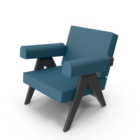 Blue Canvas Armchair PNG & PSD Images
