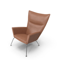Brown Leather Wingback Chair PNG & PSD Images