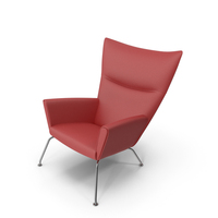 Red  Canvas Wingback Chair PNG & PSD Images