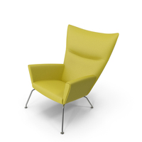 Yellow Canvas Wingback Chair PNG & PSD Images