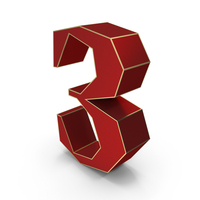 Lowpoly Number 3 PNG & PSD Images